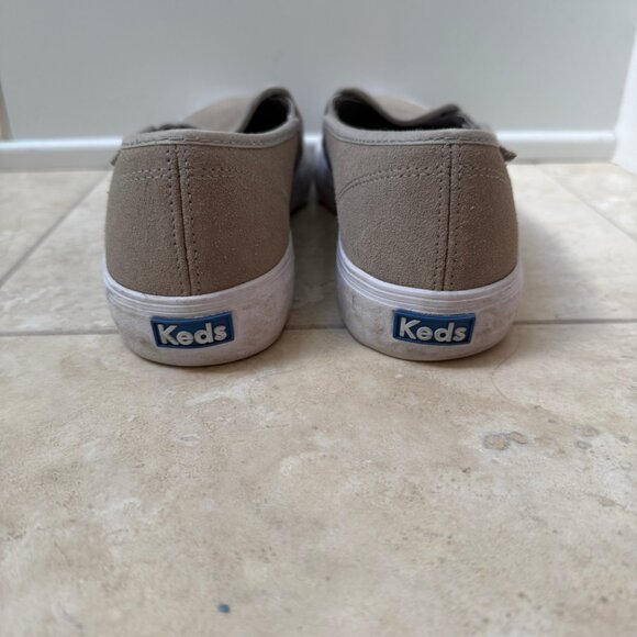 Womens Keds Double Decker Perf Suede Slip On Sneaker, Size 9.5B, Taupe - Picture 4 of 11